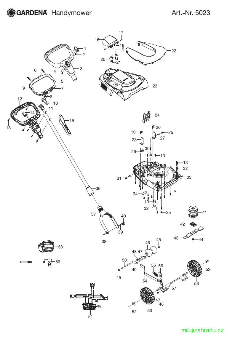 GARDENA akumulátorová sekačka na trávu HandyMower Li-18/22 - sada (č.v. 5023-20)