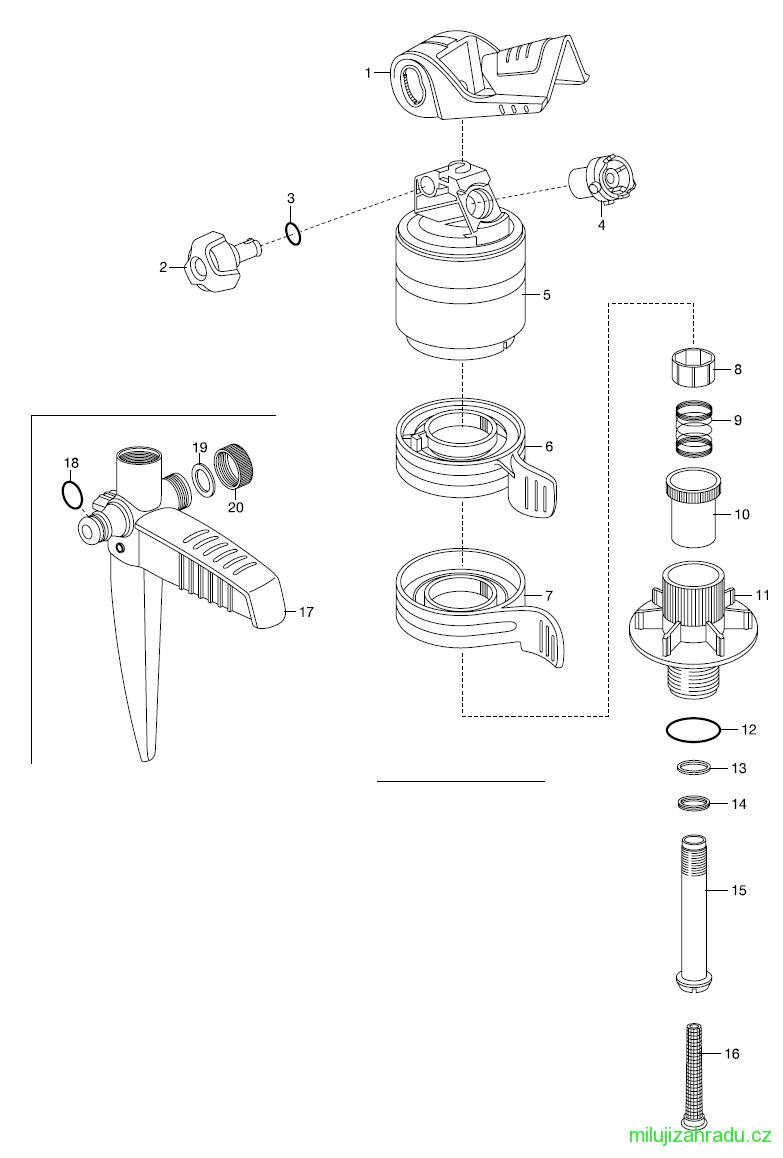 GARDENA turbínový zavlažovač s kolíkem Comfort (č.v. 8144)