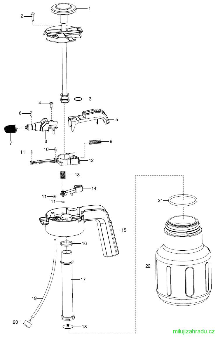 GARDENA tlakový postřikovač Comfort 1.25 l (č.v. 0814)