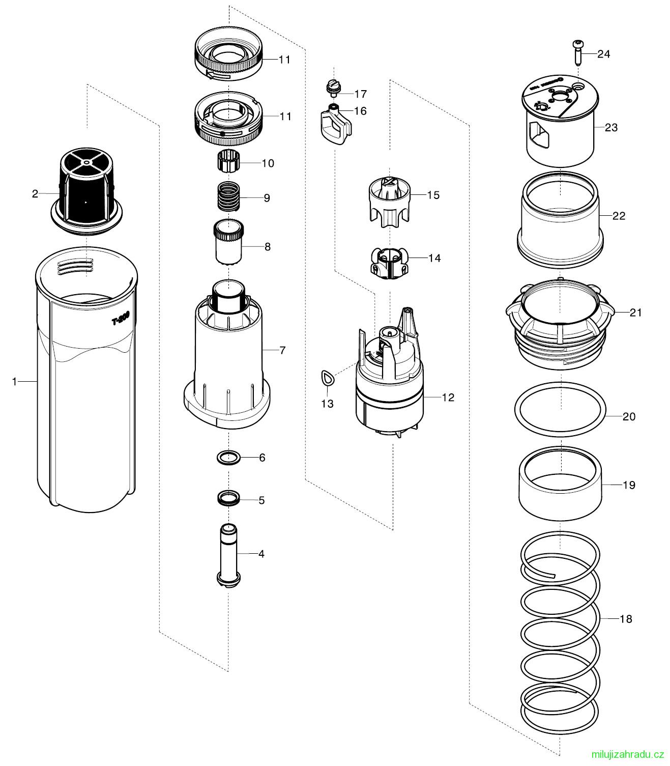 GARDENA turbínový zadešťovač T 380 Premium (č.v. 8206)