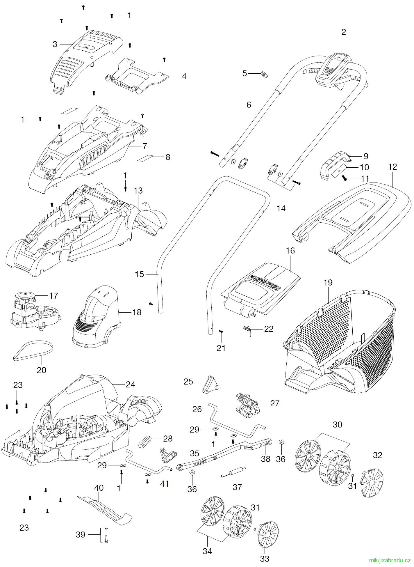 GARDENA elektrická rotační sekačka 34 E PowerMax (č.v. 4074)