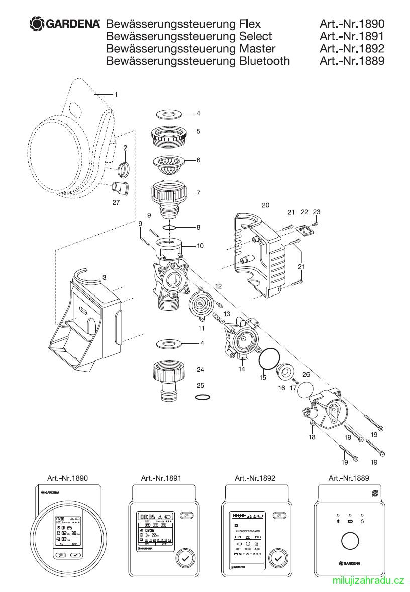 GARDENA zavlažovací počítač Bluetooth® (č.v. 1889)