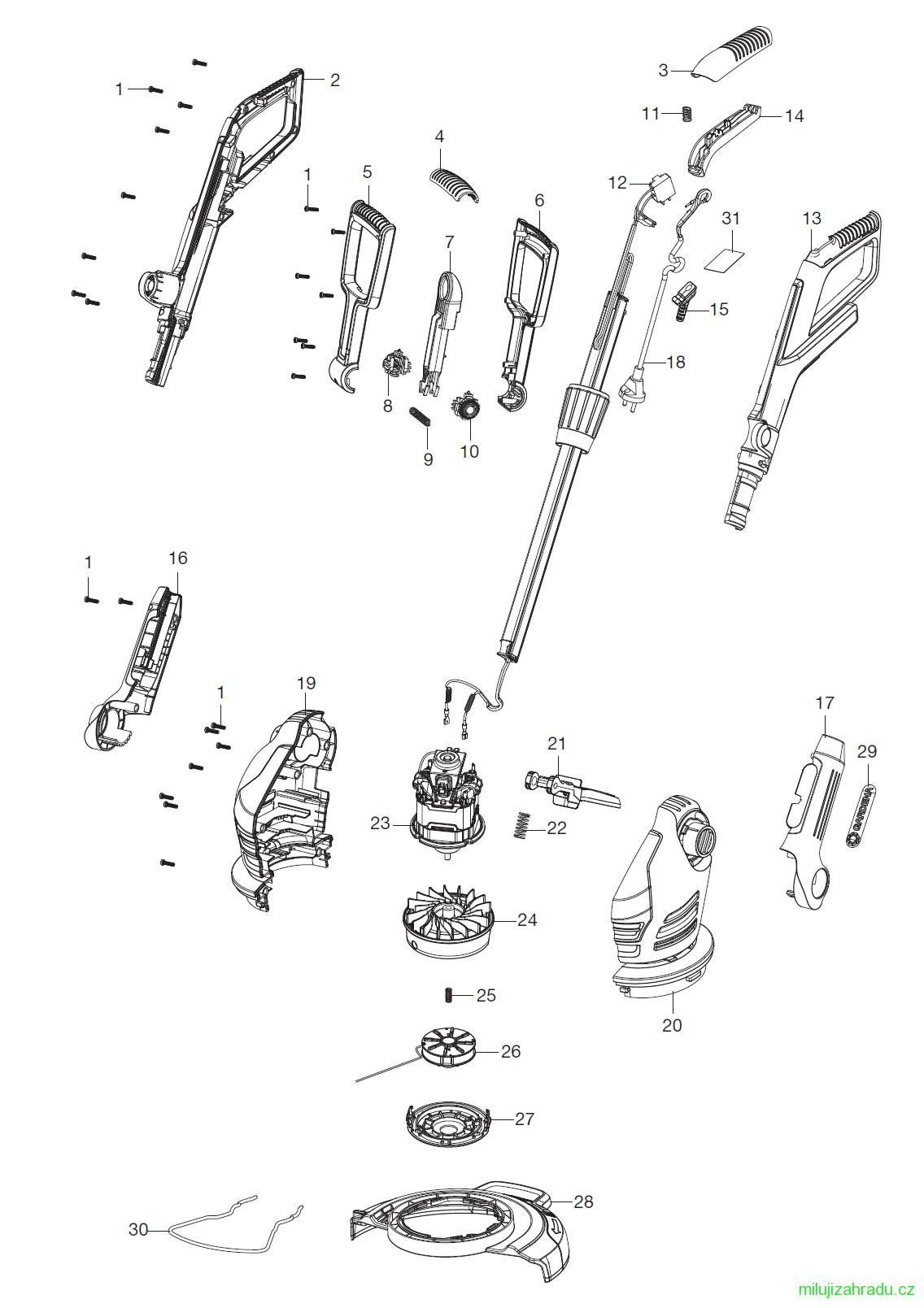 GARDENA elektrický trimmer EasyCut 400/25 (č.v. 9807)
