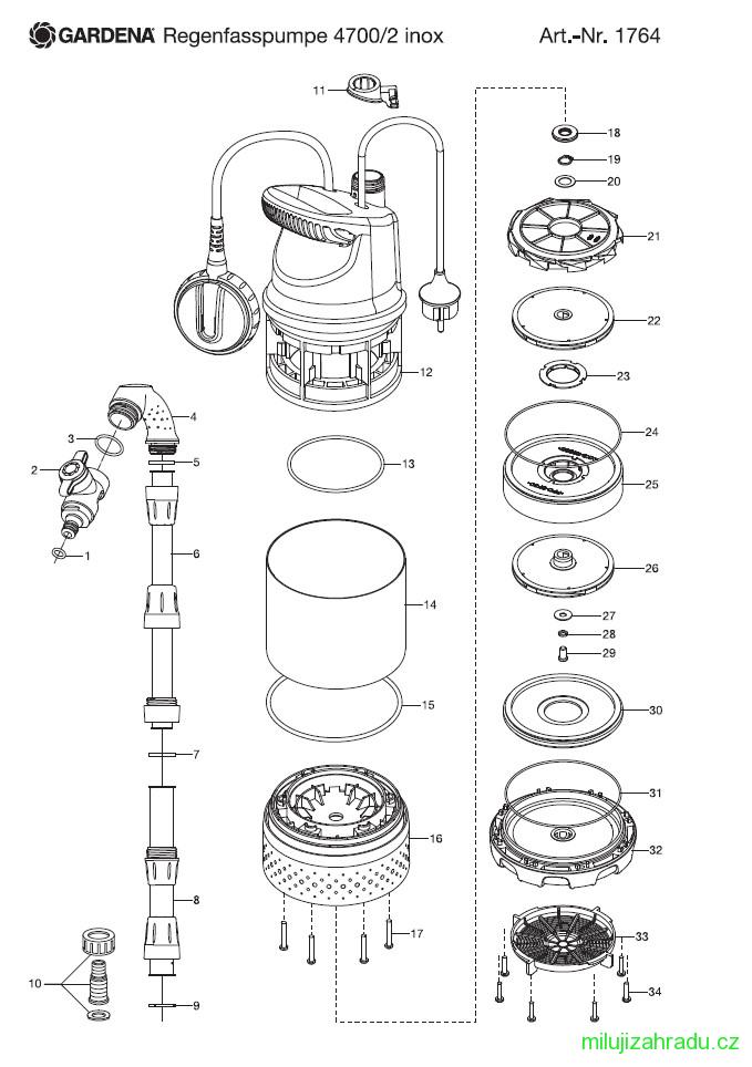 GARDENA čerpadlo do sudu 4700/2 inox (č.v. 1764)