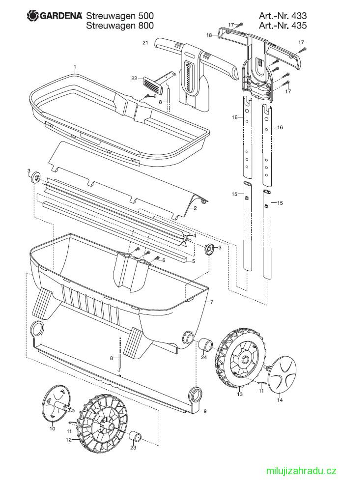 GARDENA sypací vozík 800 Comfort (č.v. 0435)