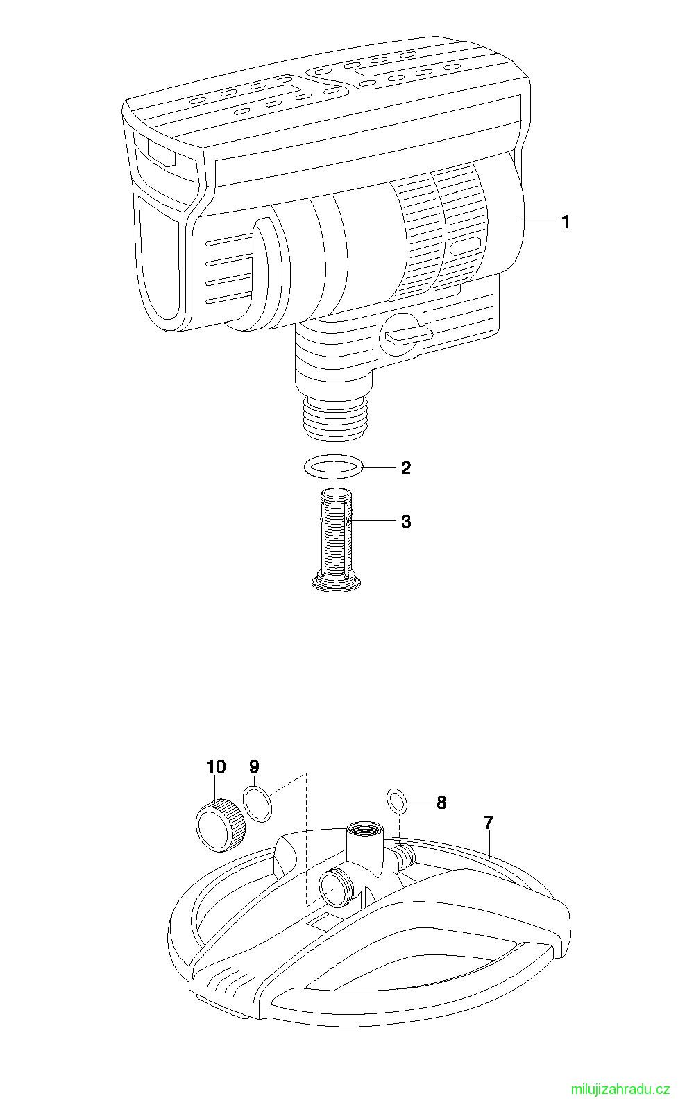 GARDENA čtyřplošný zavlažovač AquaZoom compact (č.v. 18708)