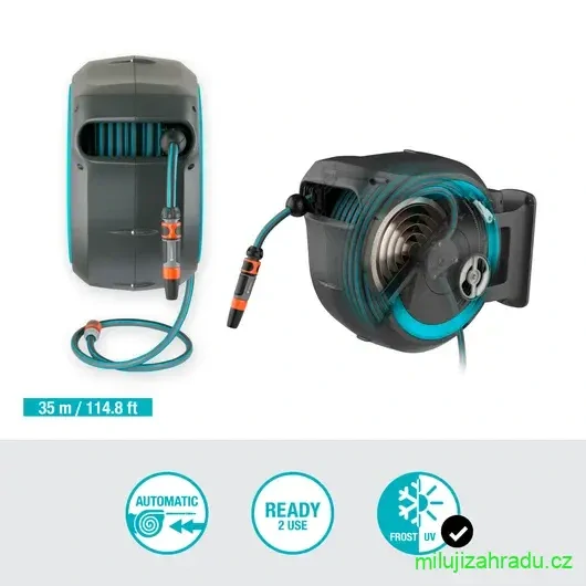 GARDENA RollUp XL nástěnný box na hadici 35 m, tyrkysový