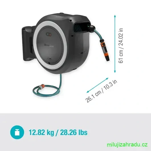 GARDENA PowerRoll XXL nástěnný box na hadici 40 m, bílý - bez akumulátoru