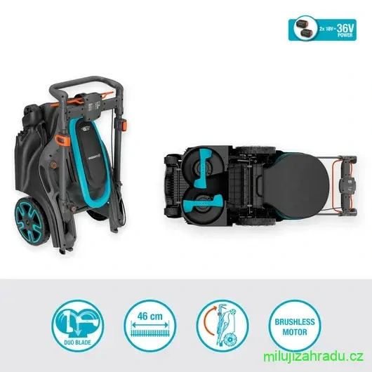 GARDENA akumulátorová sekačka PowerMax Duo 46/36V P4A 4.0 - set