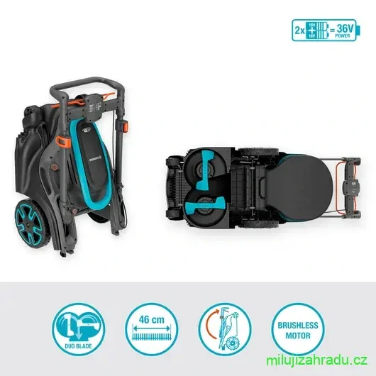 GARDENA akumulátorová sekačka PowerMax Duo 46/36V P4A 2.5 - set