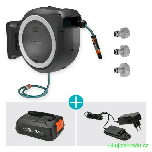 GARDENA PowerRoll XL nástěnný box na hadici 35 m, bílý - set