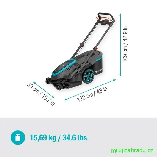 GARDENA akumulátorová sekačka PowerMax Duo 46/36V P4A - bez akumulátoru