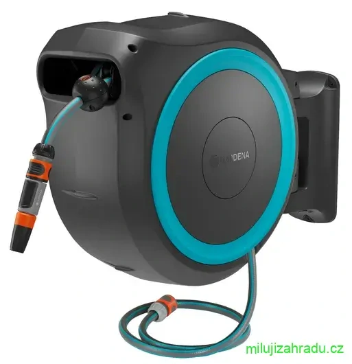 GARDENA PowerRoll XXL nástěnný box na hadici 40 m, tyrkysový - bez akumulátoru