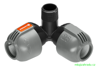 GARDENA L-kus 25 mm x vnější závit 3/4", rohová přípojka zadešťovače
